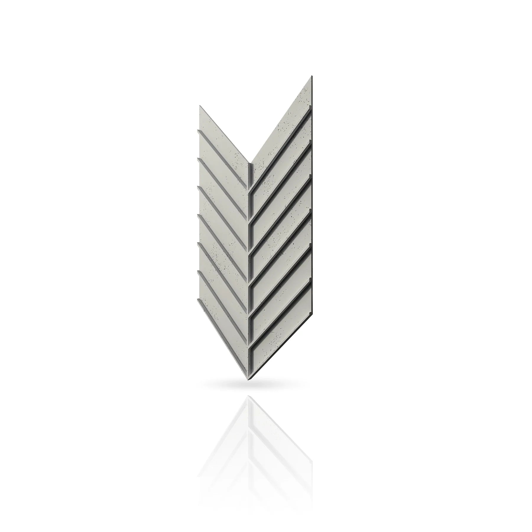 Concrete Cladding - HERRINGBONE L REVERS Wall Panels colour swatch on white background DecorMania eu