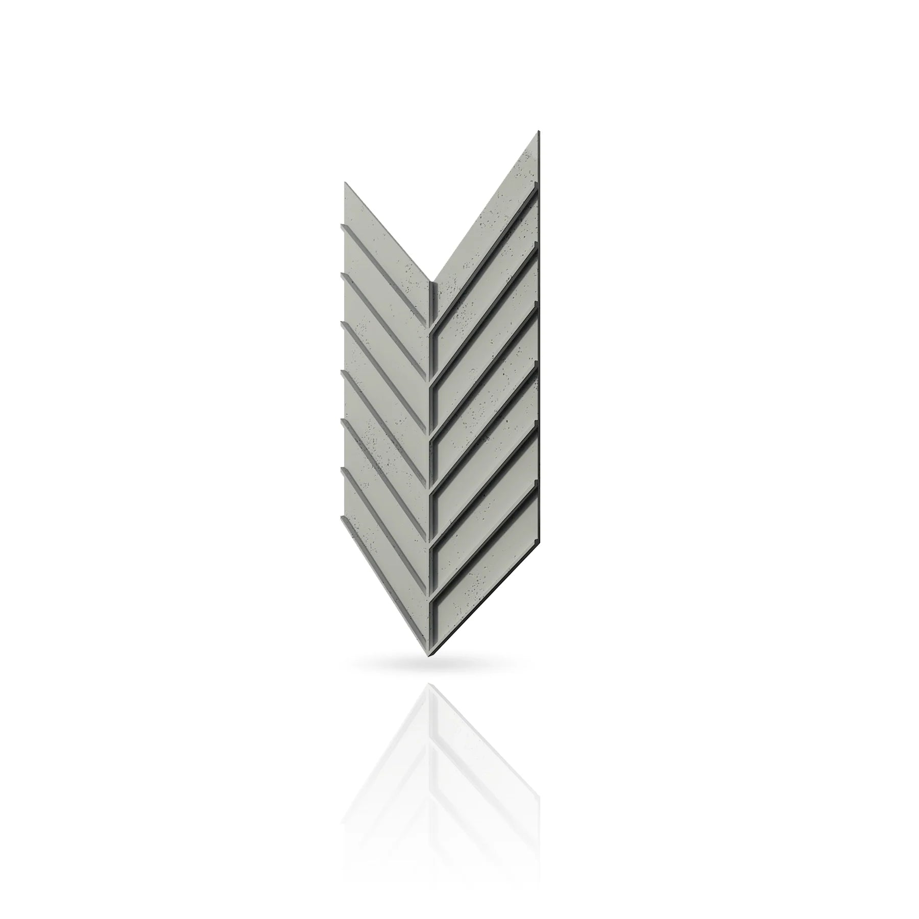 Concrete Cladding - HERRINGBONE L REVERS Wall Panels colour swatch on white background DecorMania eu
