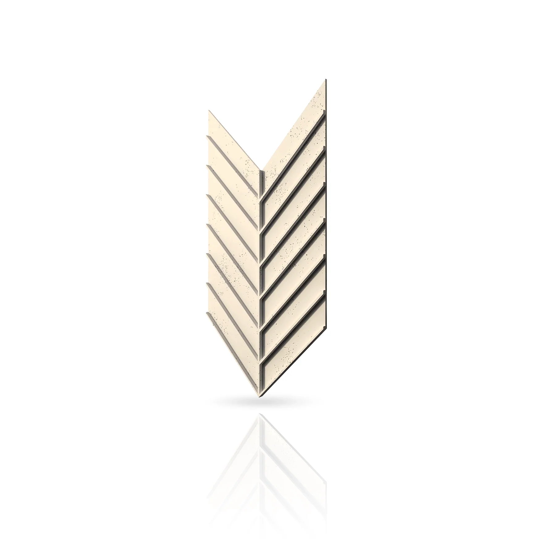 Concrete Cladding - HERRINGBONE L REVERS Wall Panels colour swatch on white background DecorMania eu