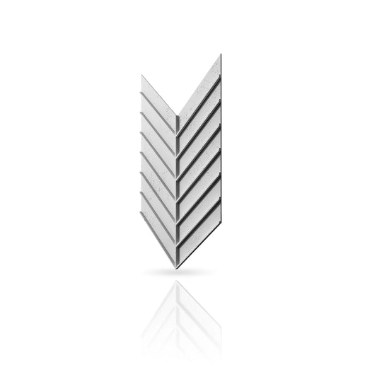 Concrete Cladding - HERRINGBONE L REVERS Wall Panels colour swatch on white background DecorMania eu