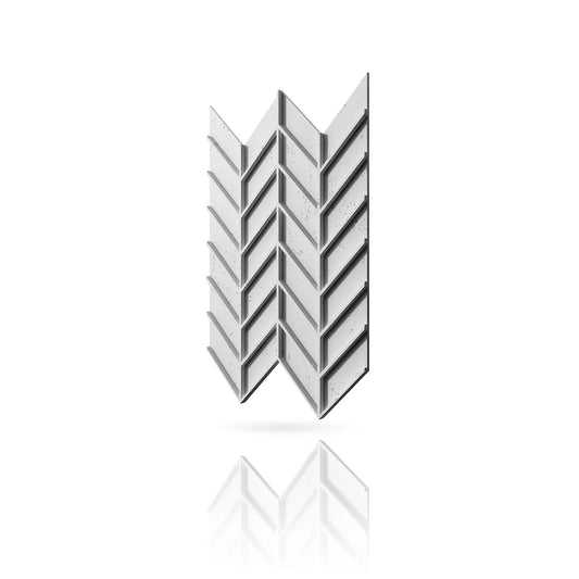 Concrete Cladding - HERRINGBONE M REVERS Wall Panels colour swatch on white background DecorMania eu