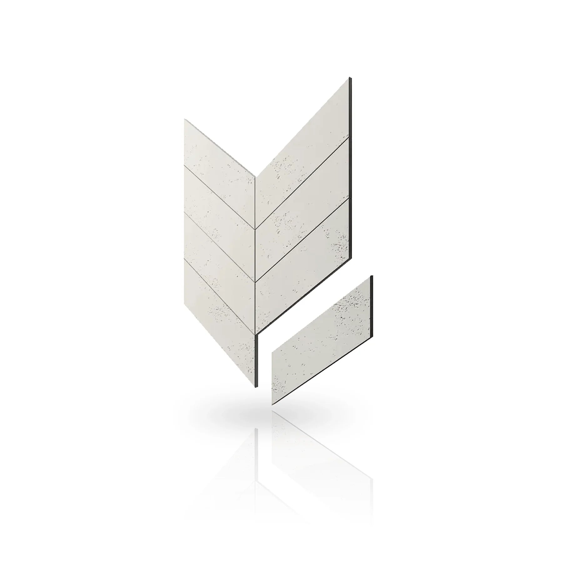 Concrete Cladding - HERRINGBONE Wall Panels colour swatch on white background DecorMania eu