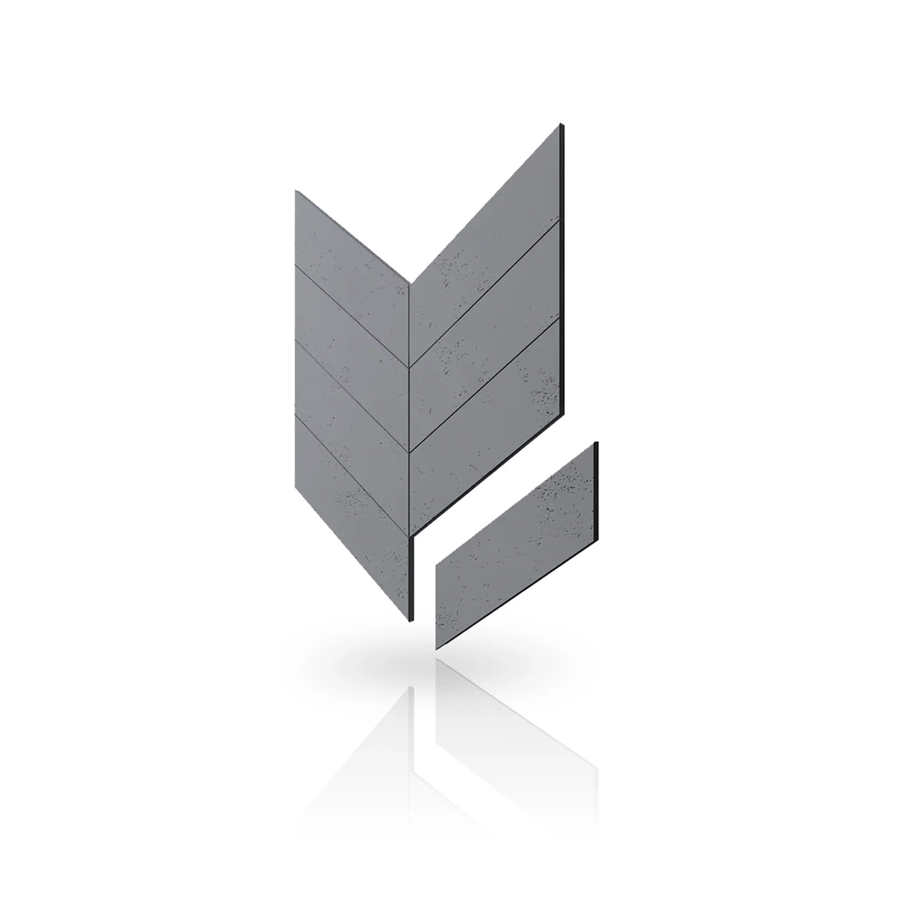 Concrete Cladding - HERRINGBONE Wall Panels colour swatch on white background DecorMania eu