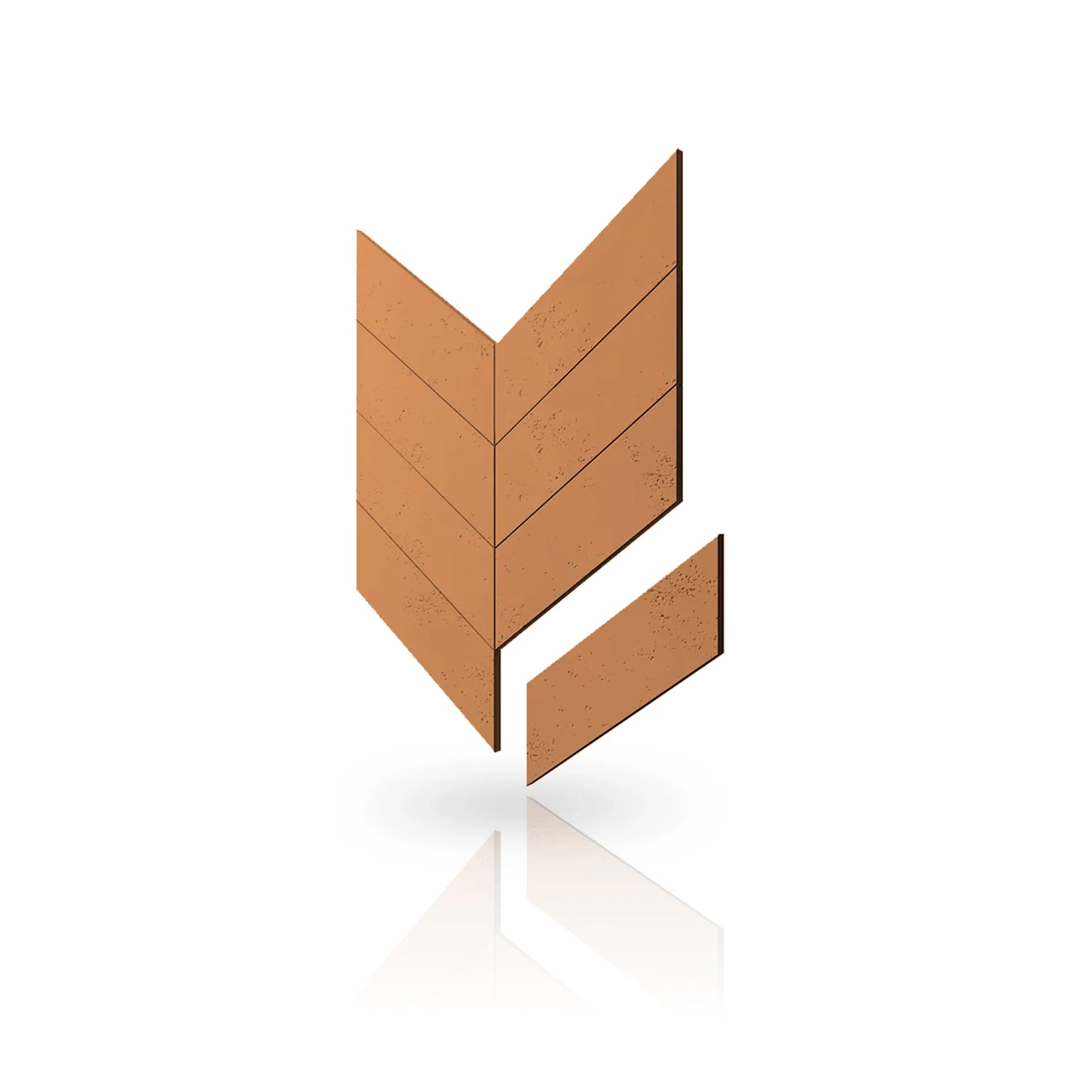 Concrete Cladding - HERRINGBONE Wall Panels colour swatch on white background DecorMania eu