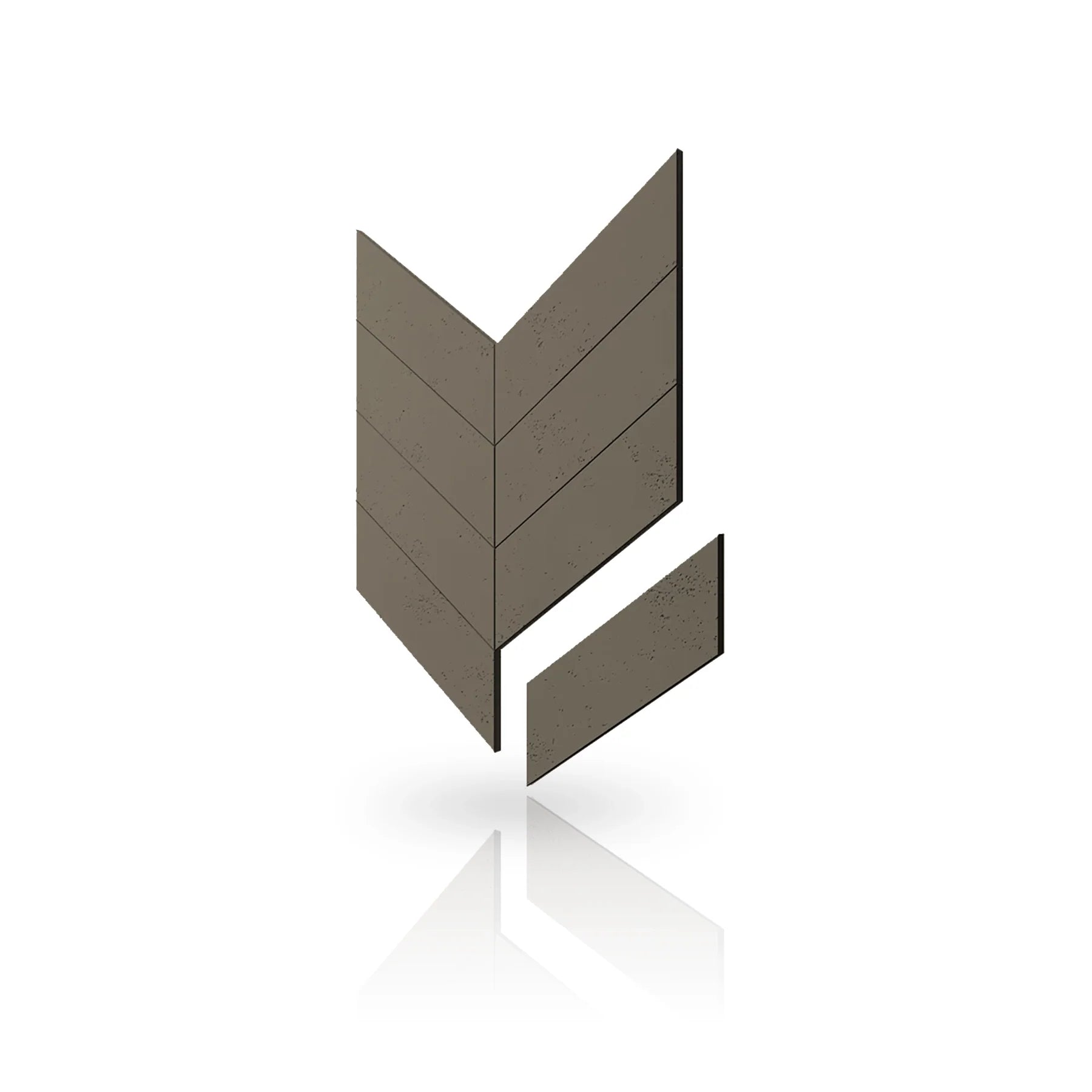 Concrete Cladding - HERRINGBONE Wall Panels colour swatch on white background DecorMania.eu