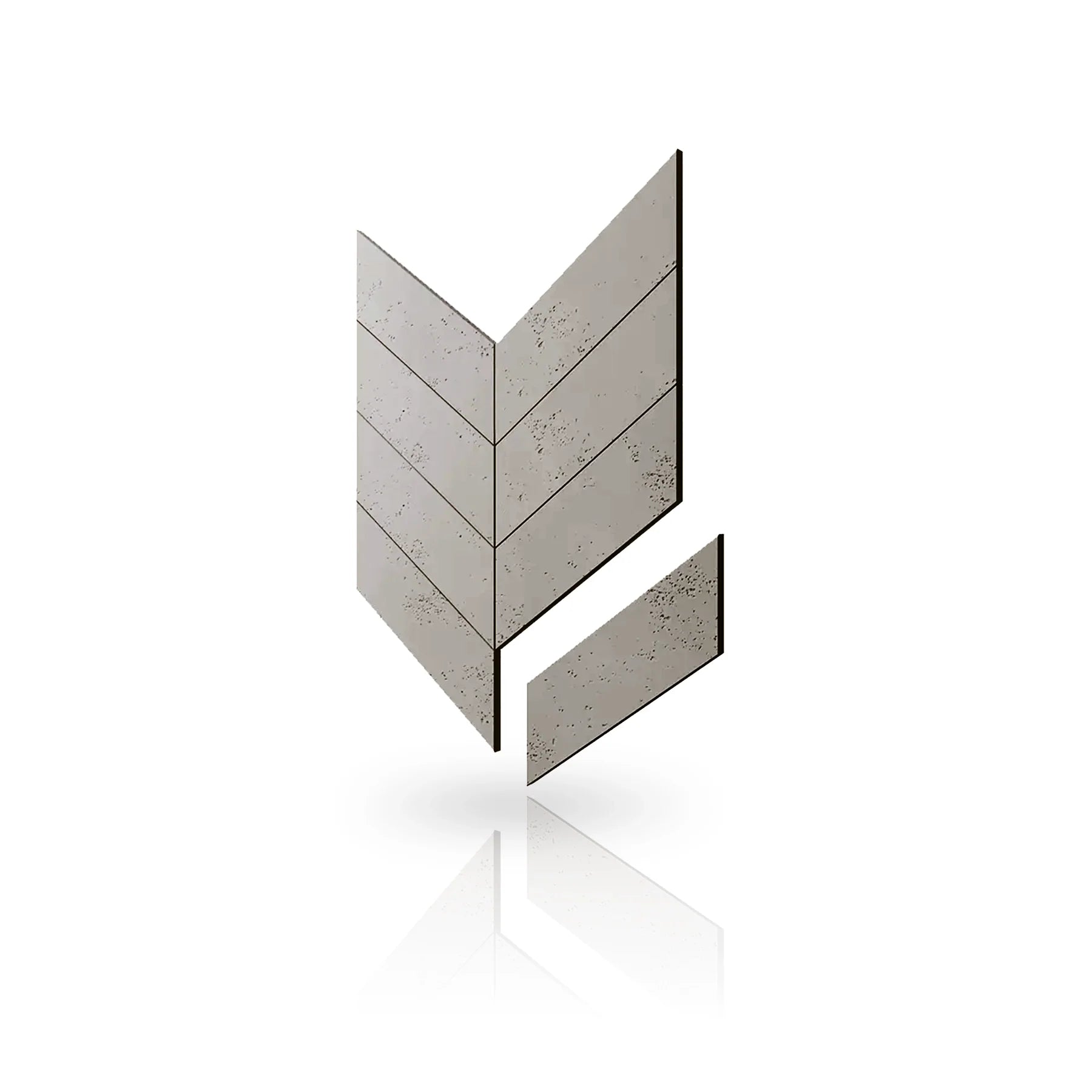 Concrete Cladding - HERRINGBONE Wall Panels colour swatch on white background DecorMania eu