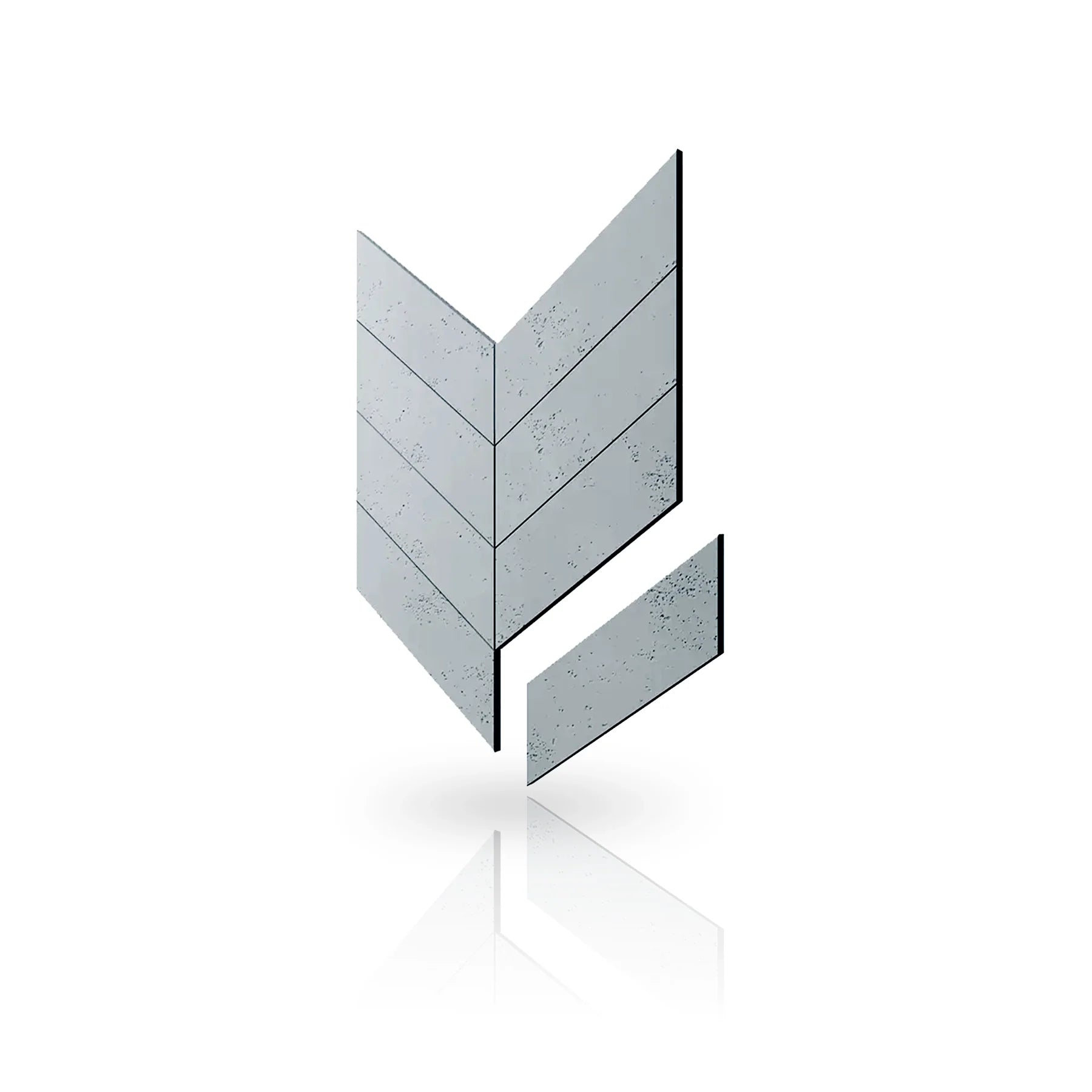 Concrete Cladding - HERRINGBONE Wall Panels colour swatch on white background DecorMania eu