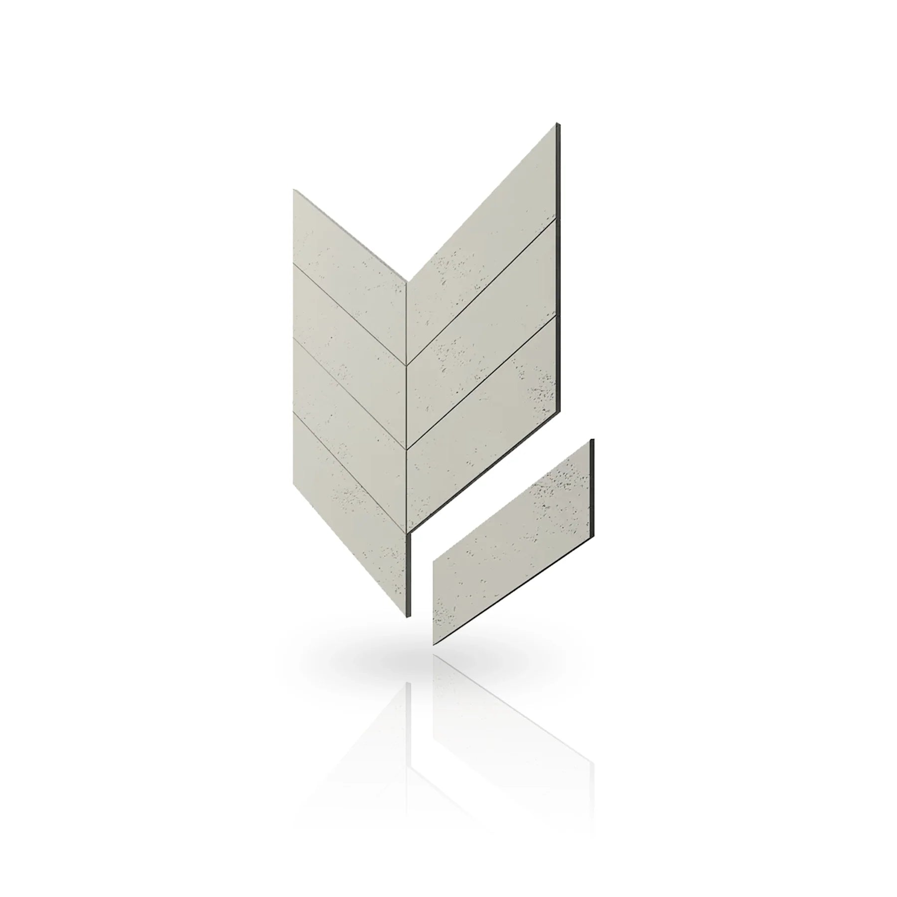 Concrete Cladding - HERRINGBONE Wall Panels colour swatch on white background DecorMania eu