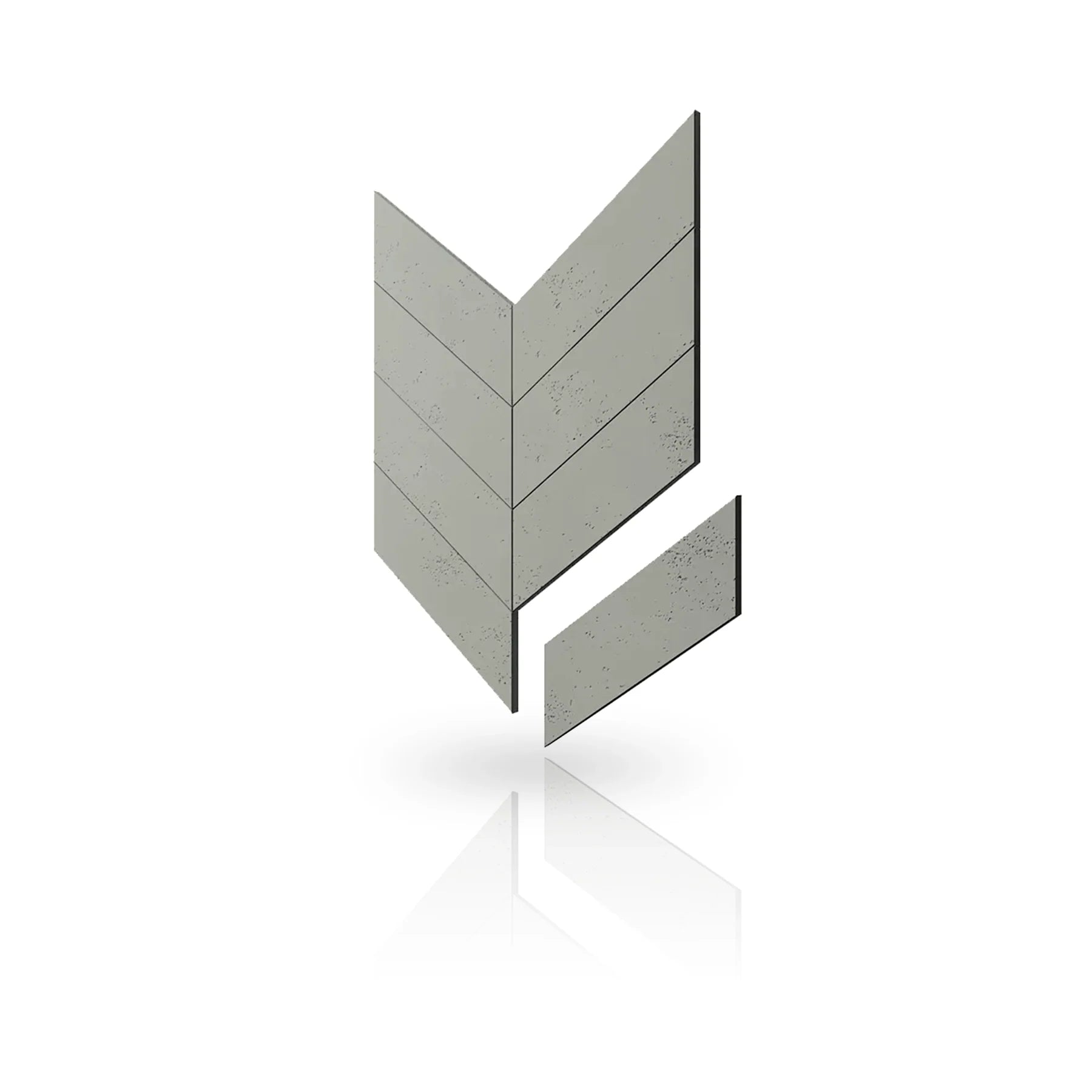 Concrete Cladding - HERRINGBONE Wall Panels colour swatch on white background DecorMania.eu