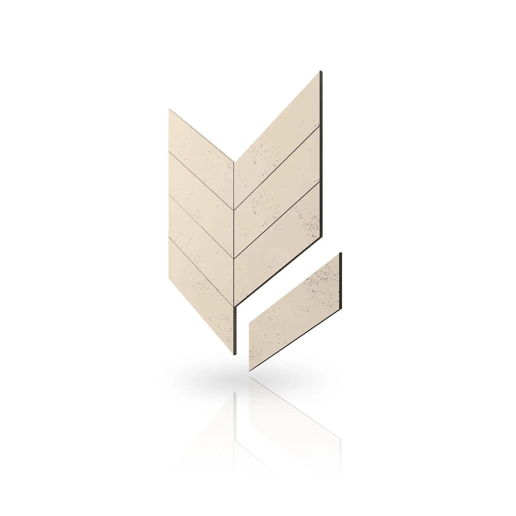 Concrete Cladding - HERRINGBONE Wall Panels colour swatch on white background DecorMania eu