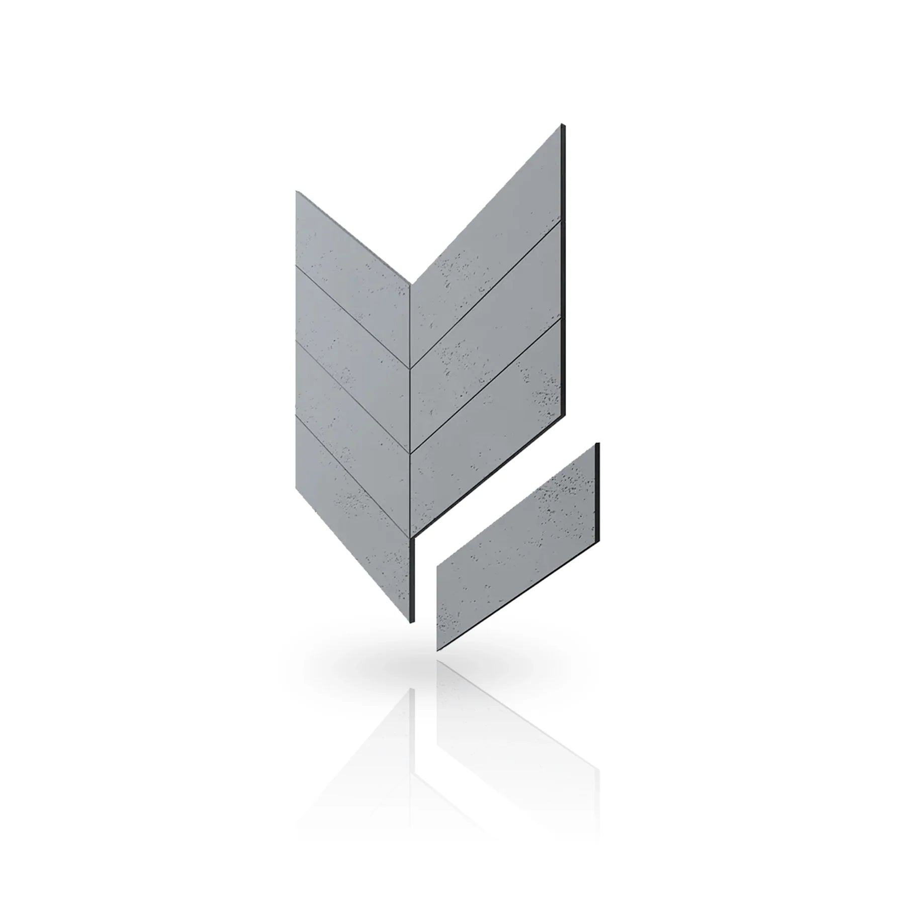 Concrete Cladding - HERRINGBONE Wall Panels colour swatch on white background DecorMania eu
