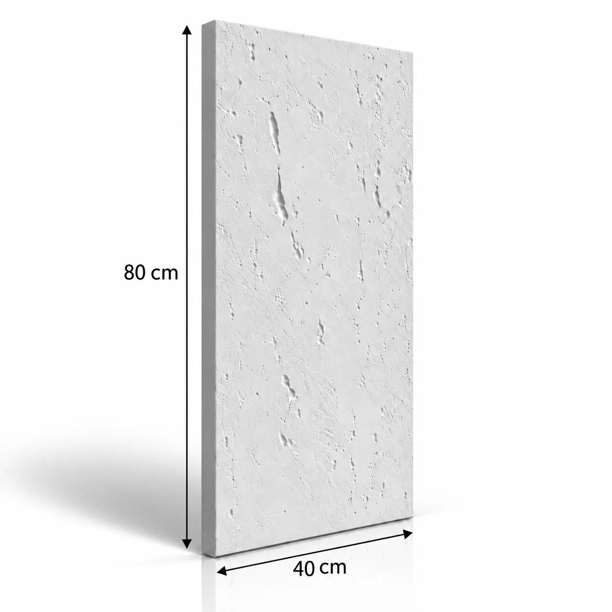 Betooniefektiga kipsist seinapaneel mõõtudega 80 cm x 40 cm valgel taustal