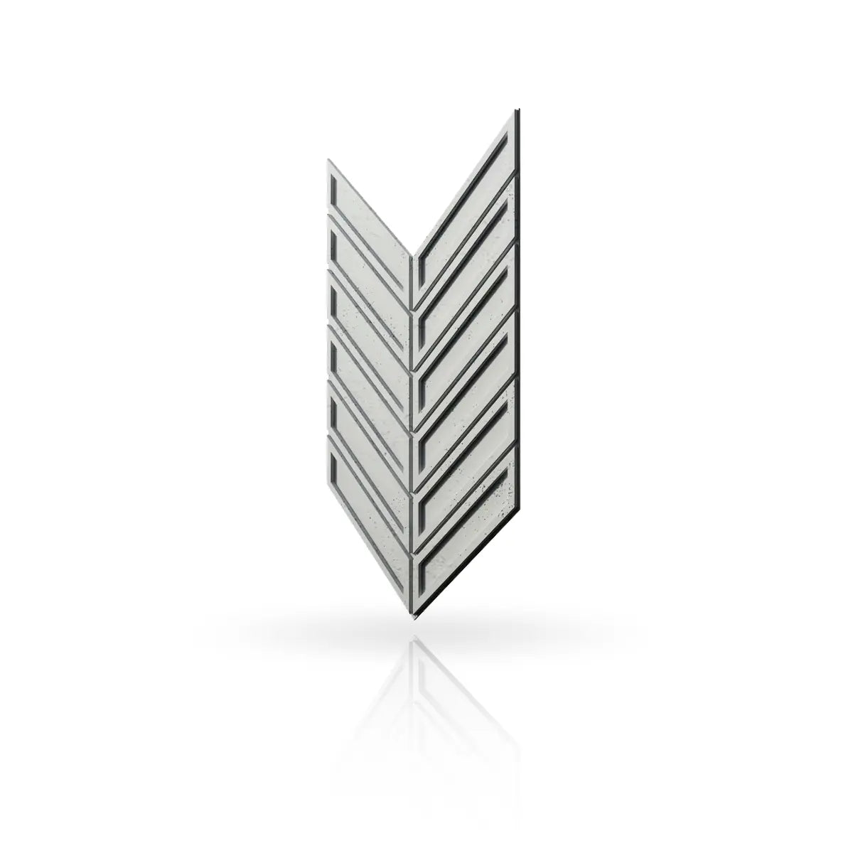 Concrete Cladding HERRINGBONE BOLD Wall Panels KS beige colour on white background DecorMania.eu