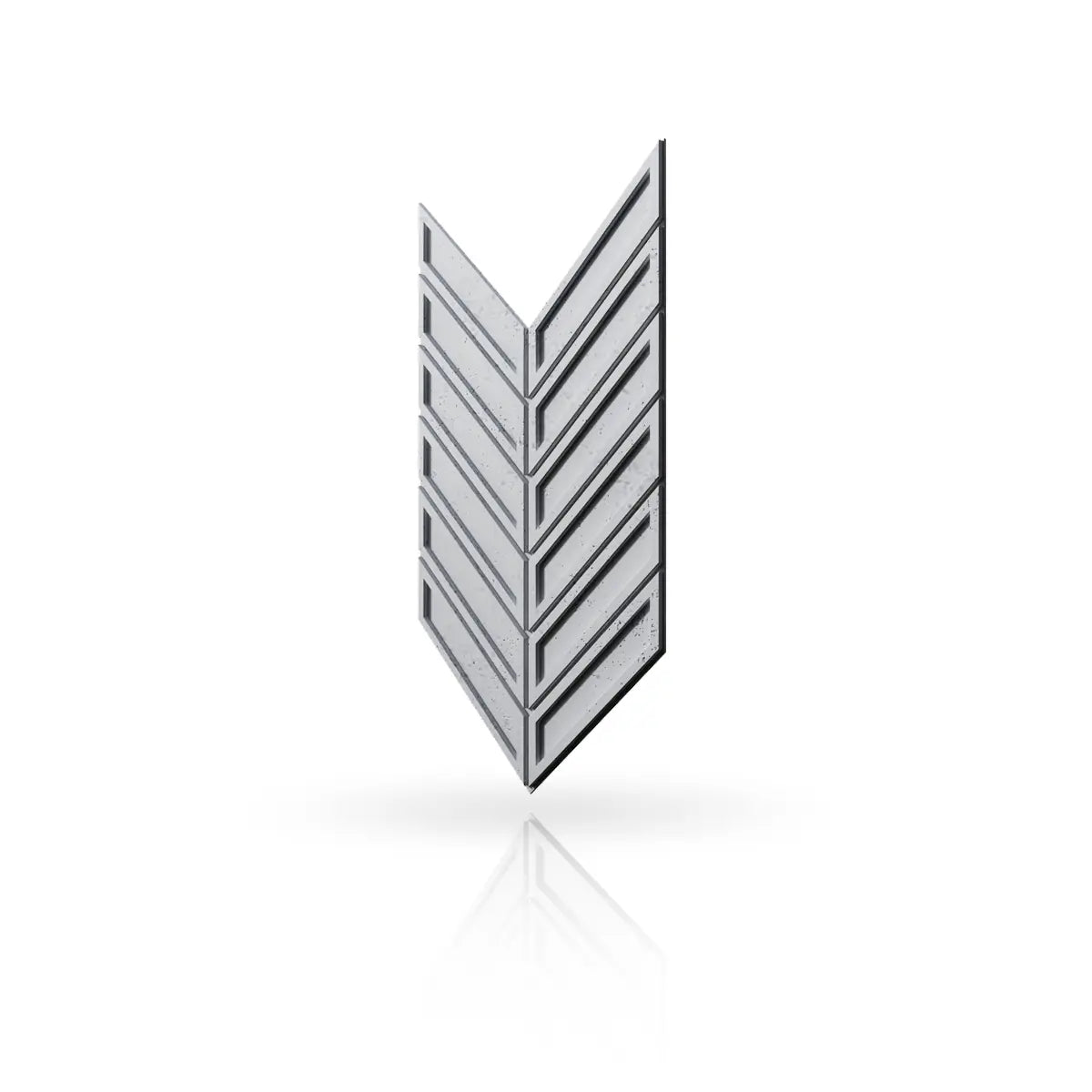 Concrete Cladding HERRINGBONE BOLD Wall Panels Natural S50 colour on white background DecorMania.eu