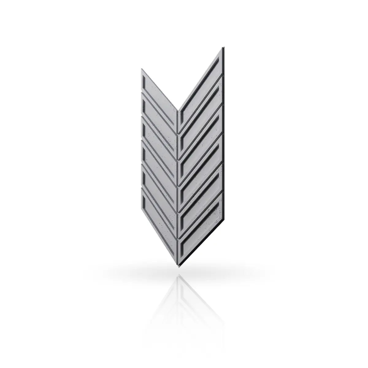 Concrete Cladding HERRINGBONE BOLD Wall Panels Natural Dark S95 colour on white background DecorMania.eu