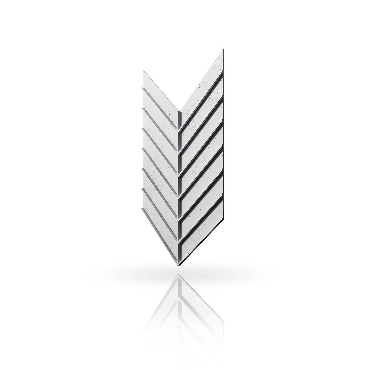 Concrete Cladding HERRINGBONE L REVERS Wall Panels Silver B0 colour on white background DecorMania.eu