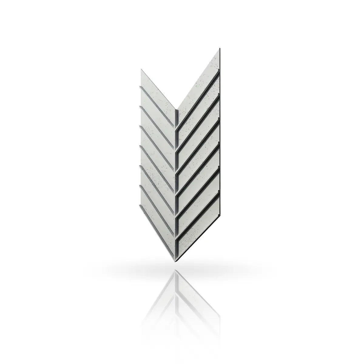 Concrete Cladding HERRINGBONE L REVERS Wall Panels Beige KS colour on white background DecorMania.eu