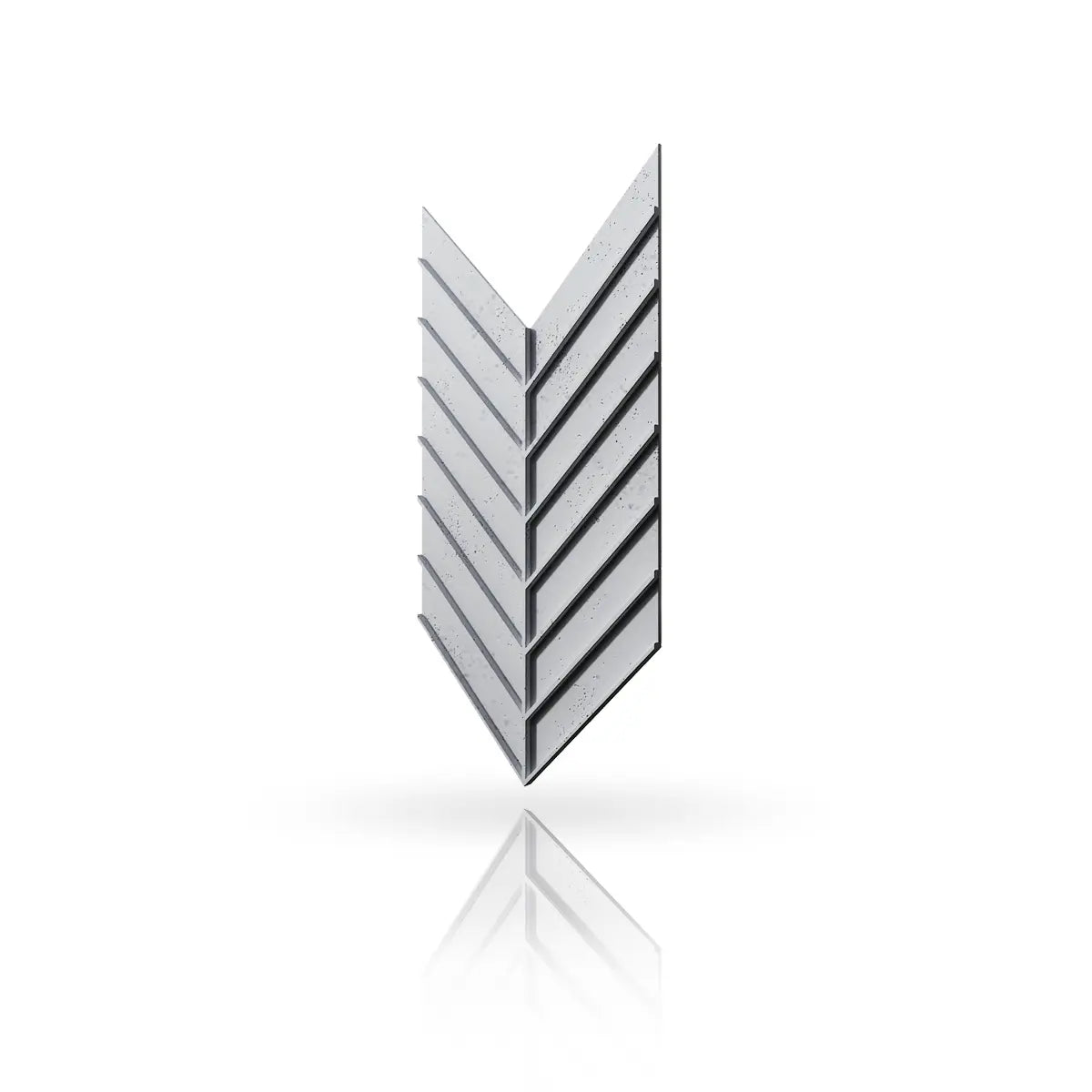 Concrete Cladding HERRINGBONE L REVERS Wall Panels Natural S50 colour on white background DecorMania.eu