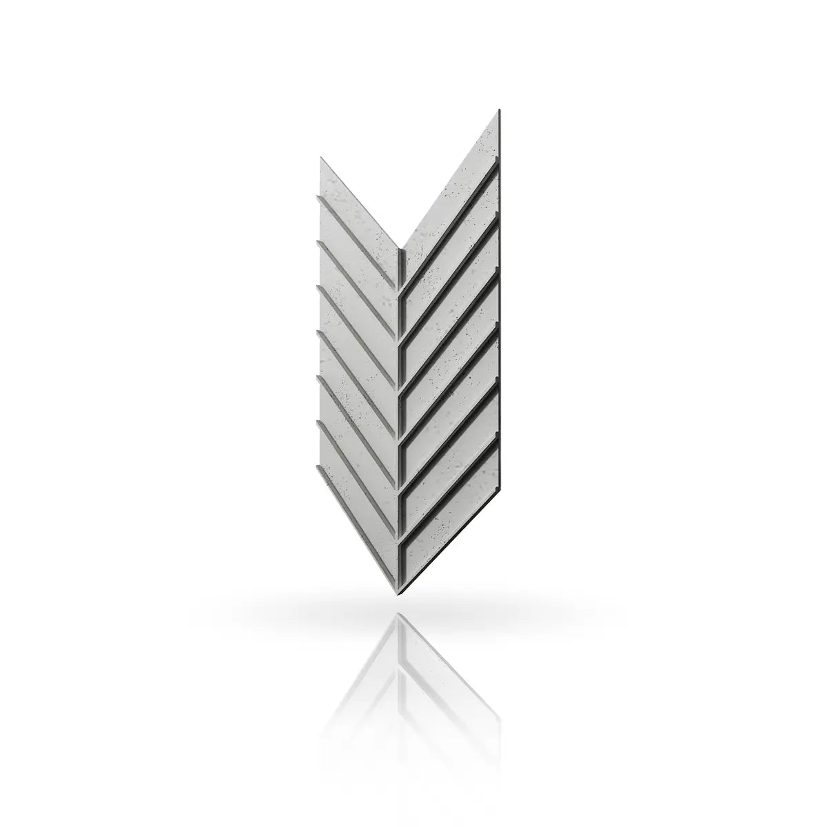 Concrete Cladding HERRINGBONE L REVERS Wall Panels Grey S51 colour on white background DecorMania.eu