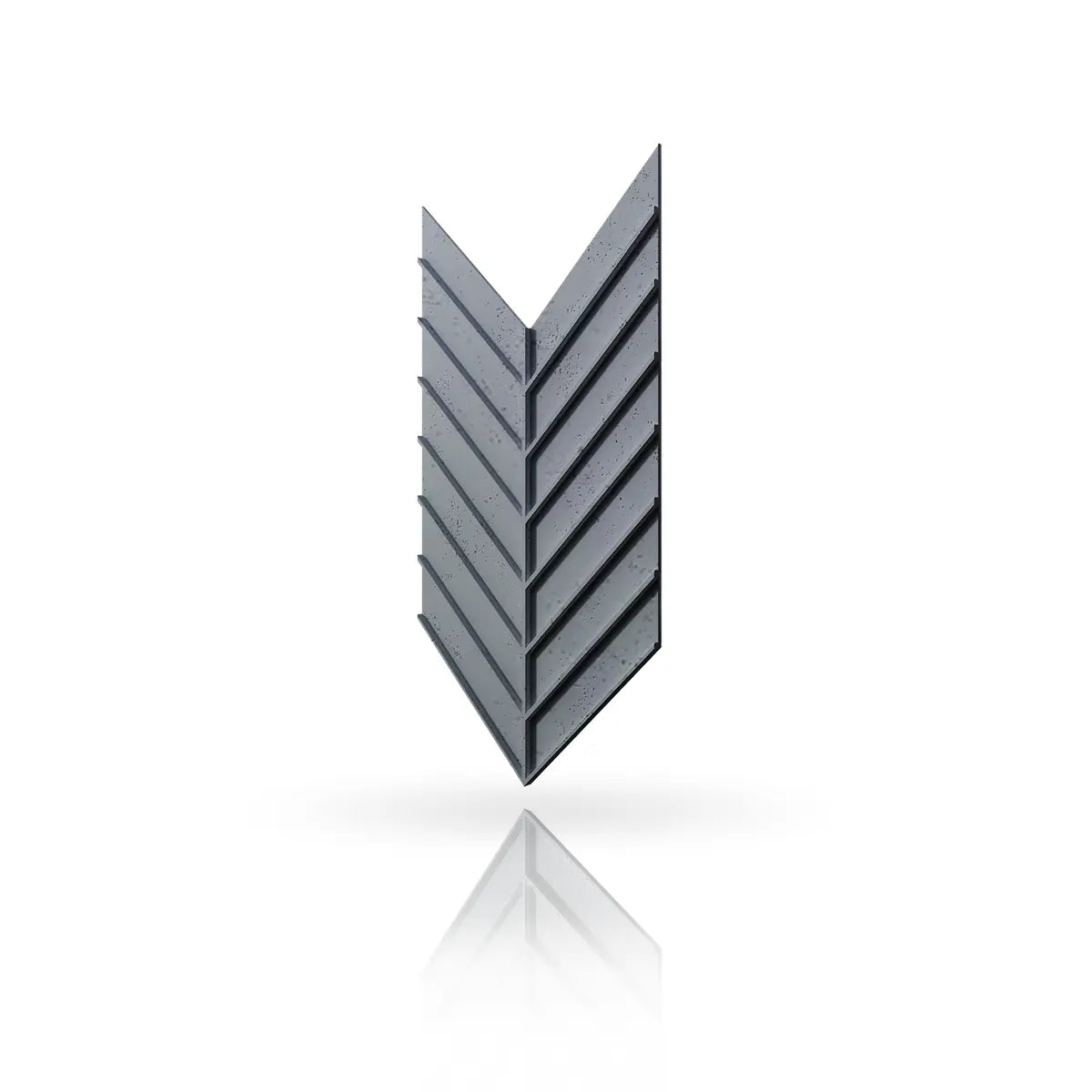 Concrete Cladding HERRINGBONE L REVERS Wall Panels Dark Grey S95 colour on white background DecorMania.eu