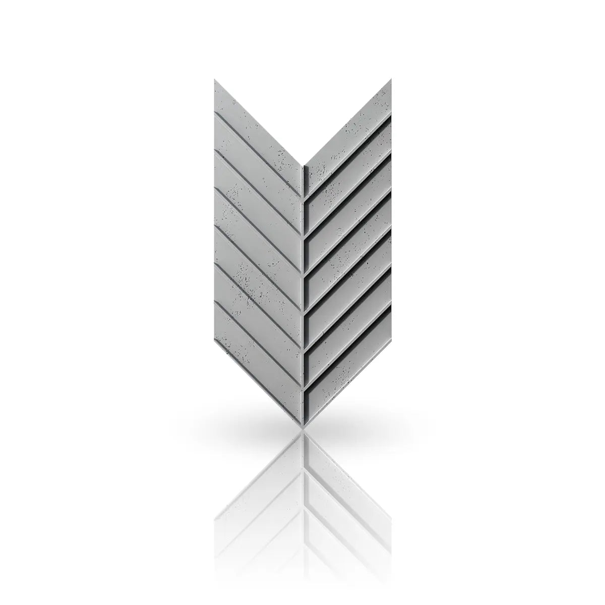 Concrete Cladding HERRINGBONE L REVERS front view on white background Wall Panels DecorMania.eu