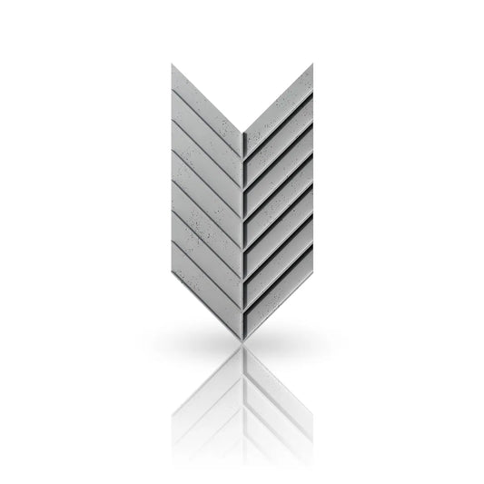 Concrete Cladding HERRINGBONE L REVERS front view on white background Wall Panels DecorMania.eu