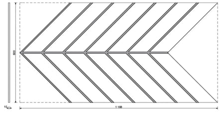Concrete Cladding HERRINGBONE L REVERS Wall Panels measurements DecorMania.eu