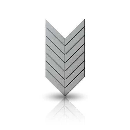 Concrete Cladding HERRINGBONE L Wall Panels front viev on white background DecorMania.eu