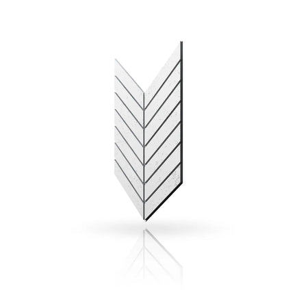 Concrete Cladding HERRINGBONE L Wall Panels White BS colour on white background DecorMania.eu