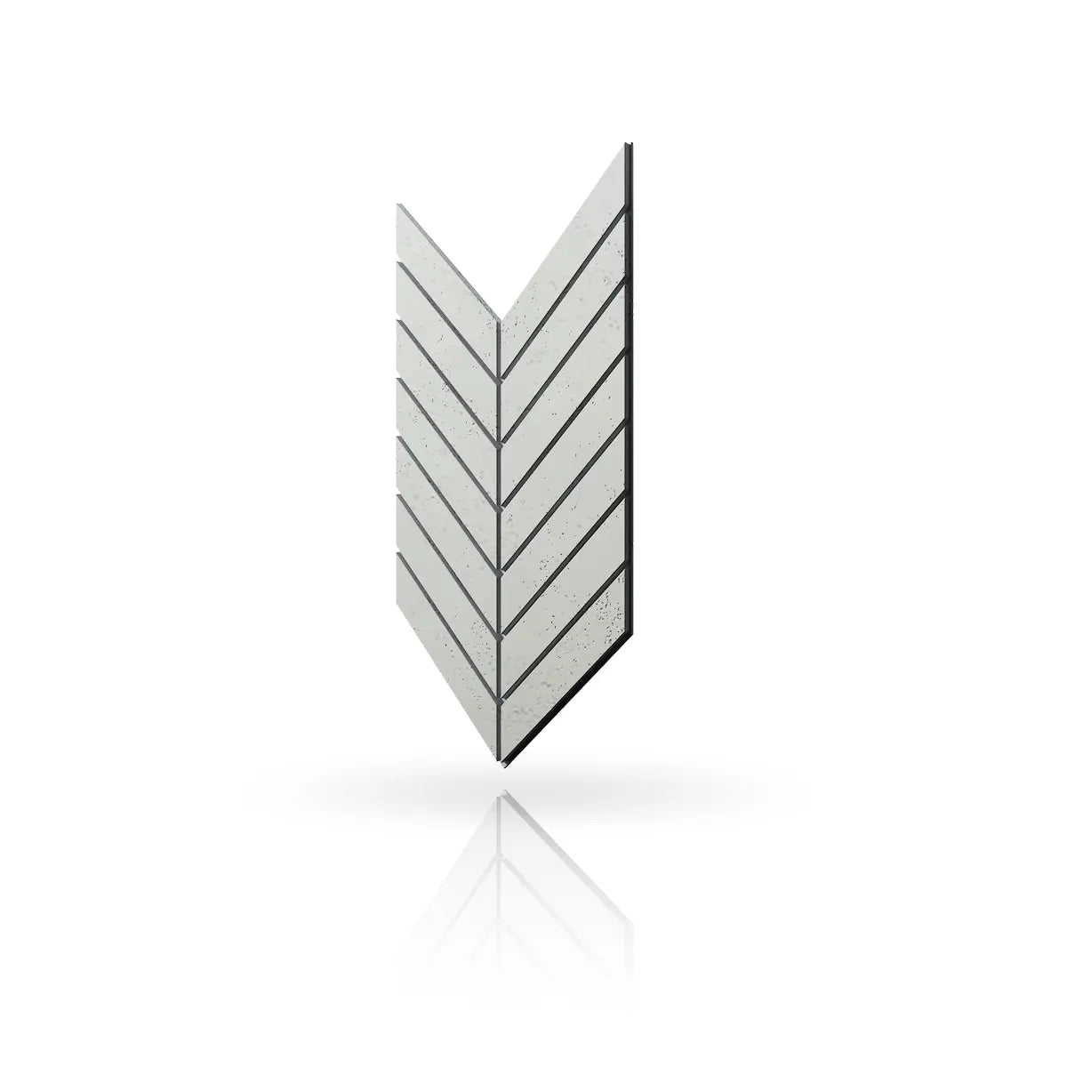 Concrete Cladding HERRINGBONE L Wall Panels Beige KS colour on white background DecorMania.eu