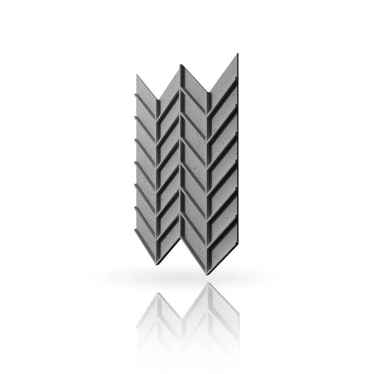 Concrete Cladding HERRINGBONE M REVERS Wall Panels on white background DecorMania.eu