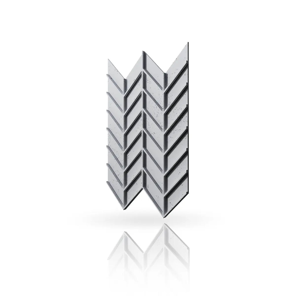 Concrete Cladding HERRINGBONE M REVERS Wall Panels Natural B50 colour on white background DecorMania.eu