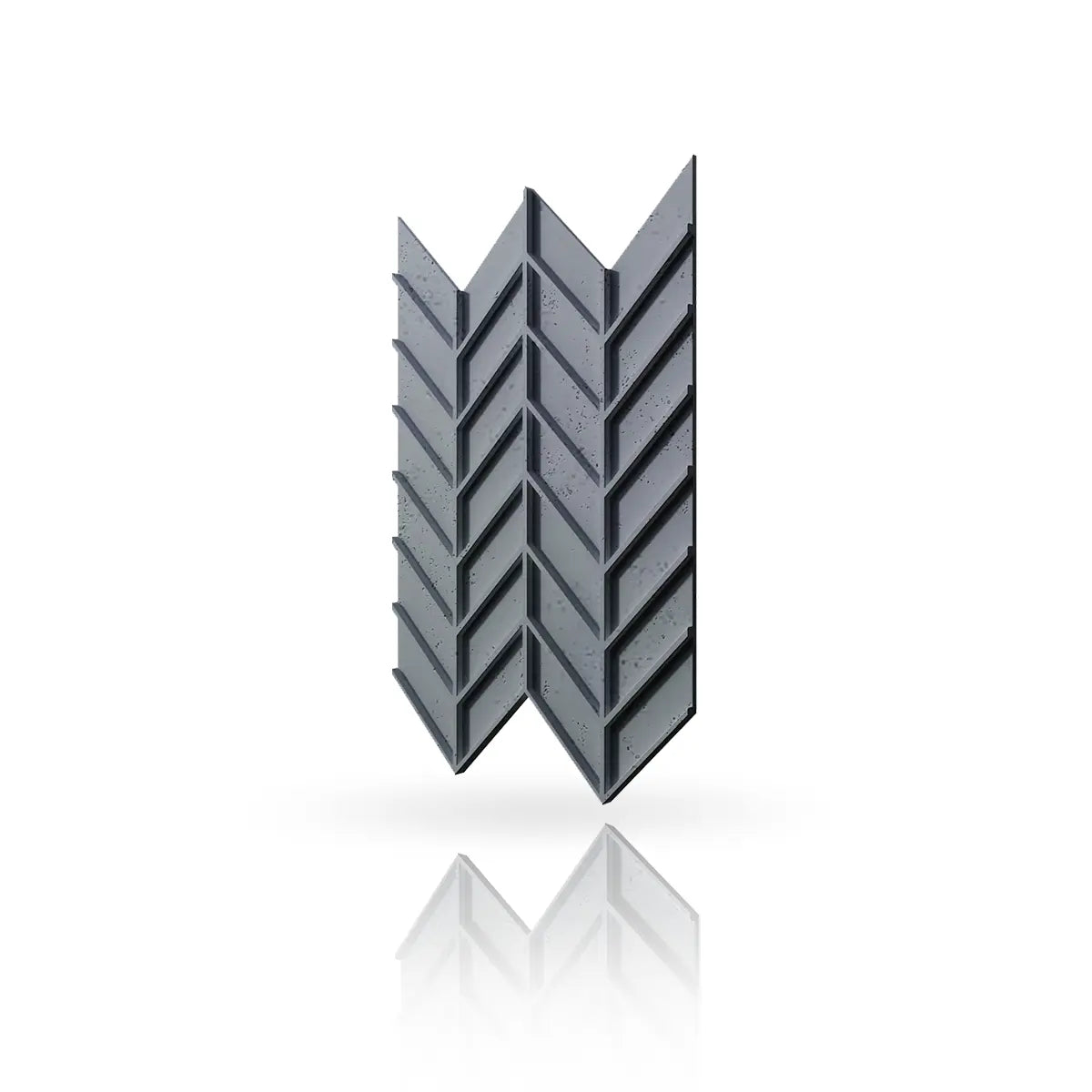 Concrete Cladding HERRINGBONE M REVERS Wall Panels Dark Grey S96 colour on white background DecorMania.eu