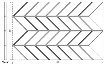 Concrete Cladding HERRINGBONE M REVERS Wall Panels dimensions DecorMania.eu