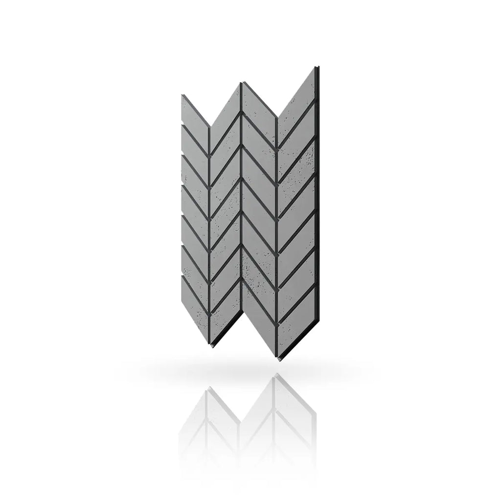 Concrete Cladding HERRINGBONE M Wall Panels on white background DecorMania.eu