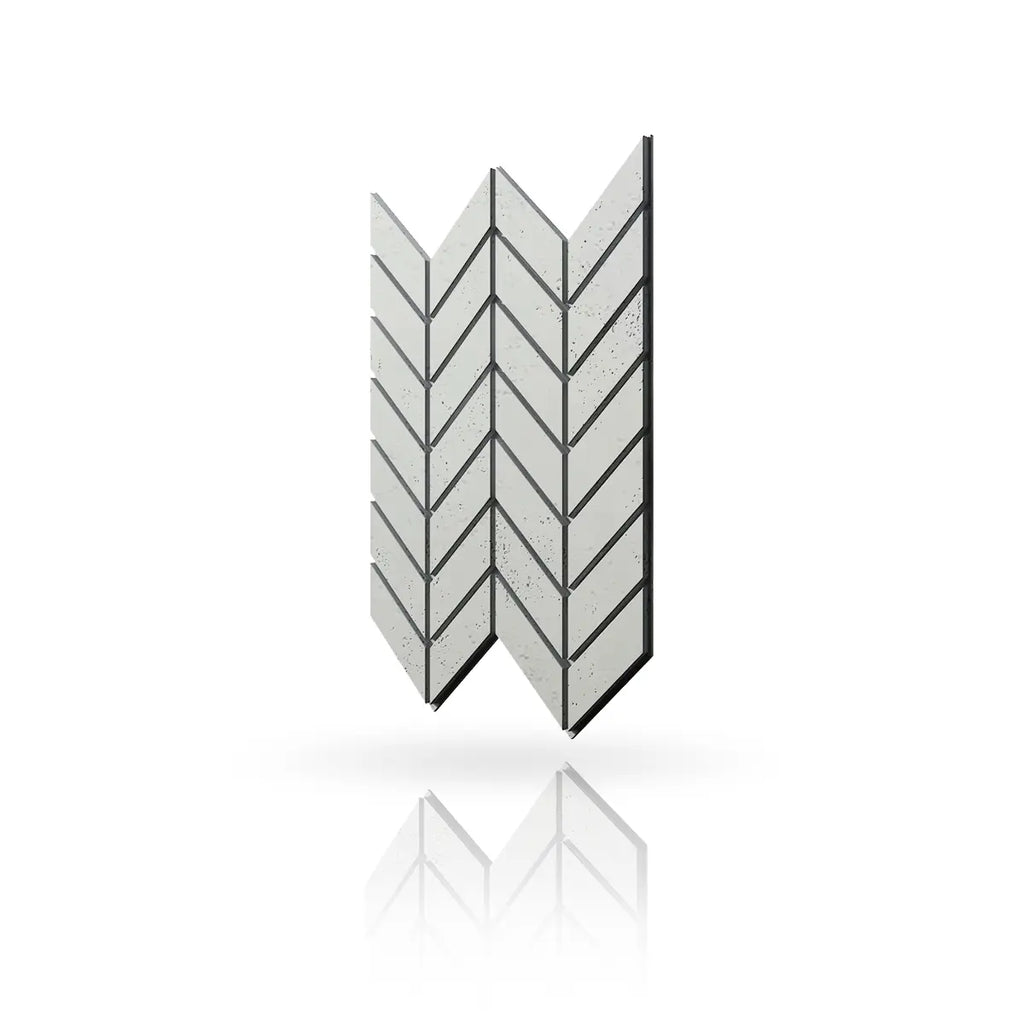 Concrete Cladding HERRINGBONE M Wall Panels KS Beige colour on white background DecorMania.eu