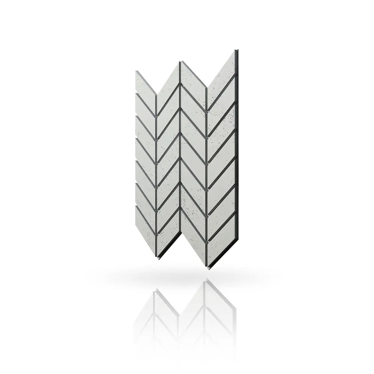 Concrete Cladding HERRINGBONE M Wall Panels KS Beige colour on white background DecorMania.eu
