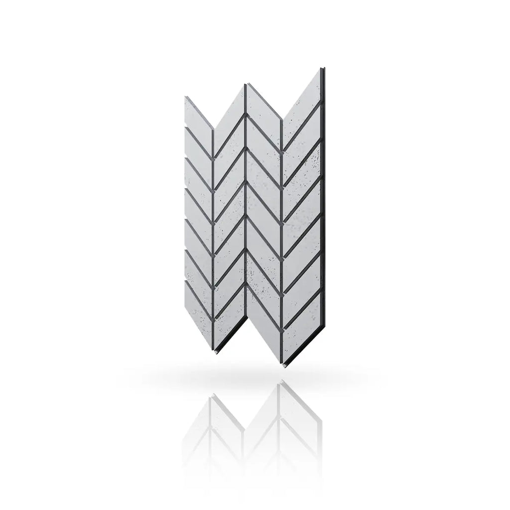 Concrete Cladding HERRINGBONE M Wall Panels Natural S50 colour on white background DecorMania.eu