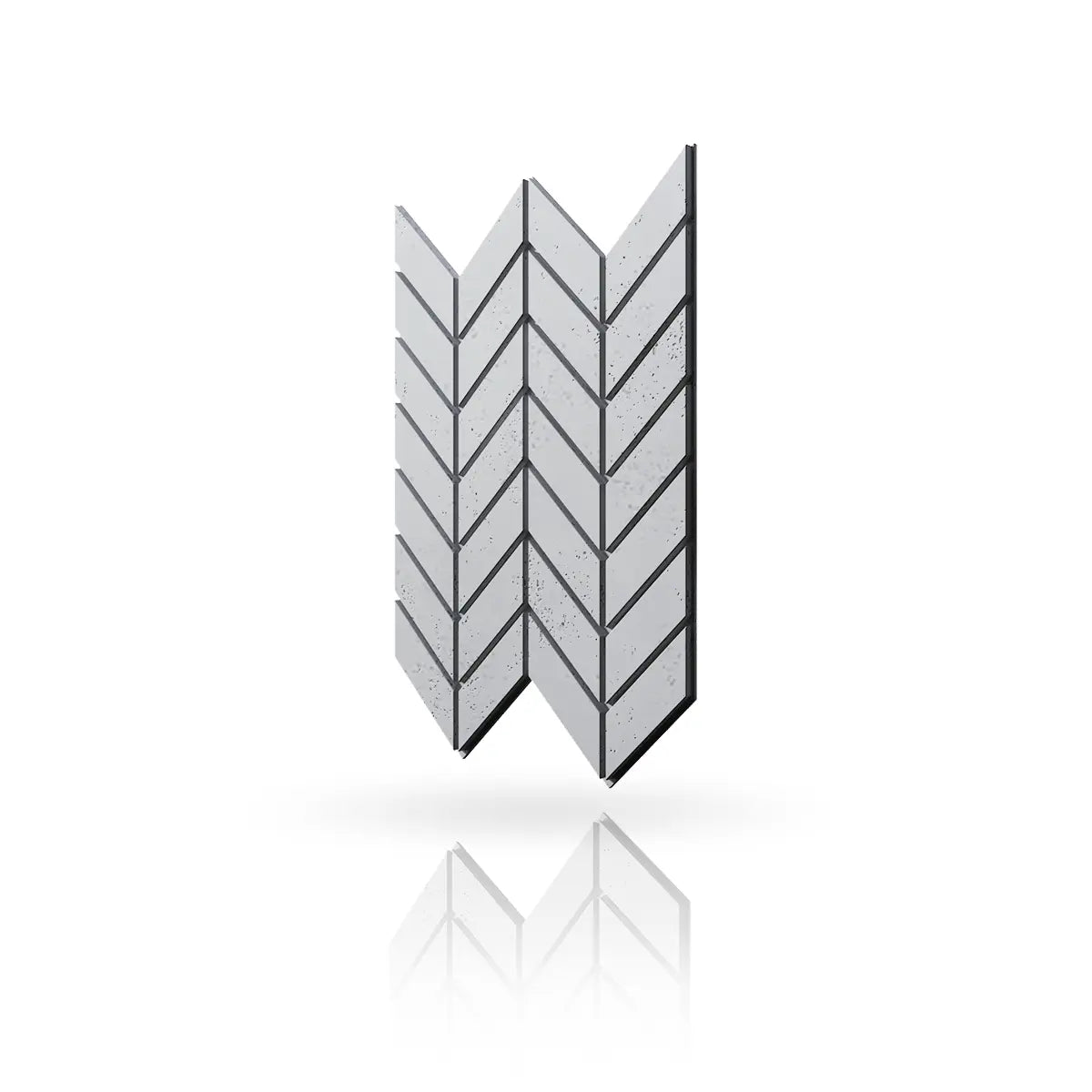 Concrete Cladding HERRINGBONE M Wall Panels Natural S50 colour on white background DecorMania.eu