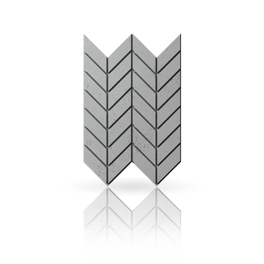 Concrete Cladding HERRINGBONE M Wall Panels front view on white background DecorMania.eu