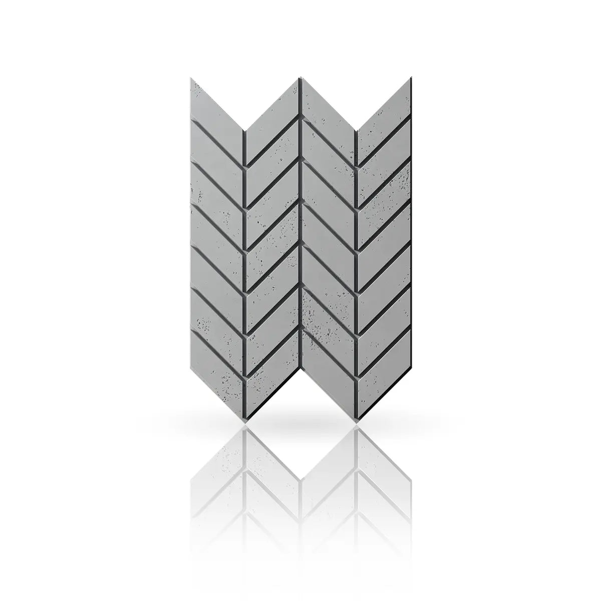 Concrete Cladding HERRINGBONE M Wall Panels front view on white background DecorMania.eu