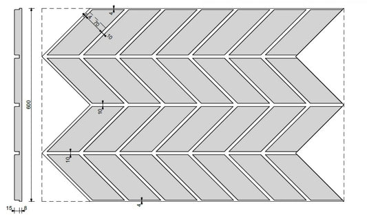 Concrete Cladding HERRINGBONE M Wall Panels dimensions DecorMania.eu