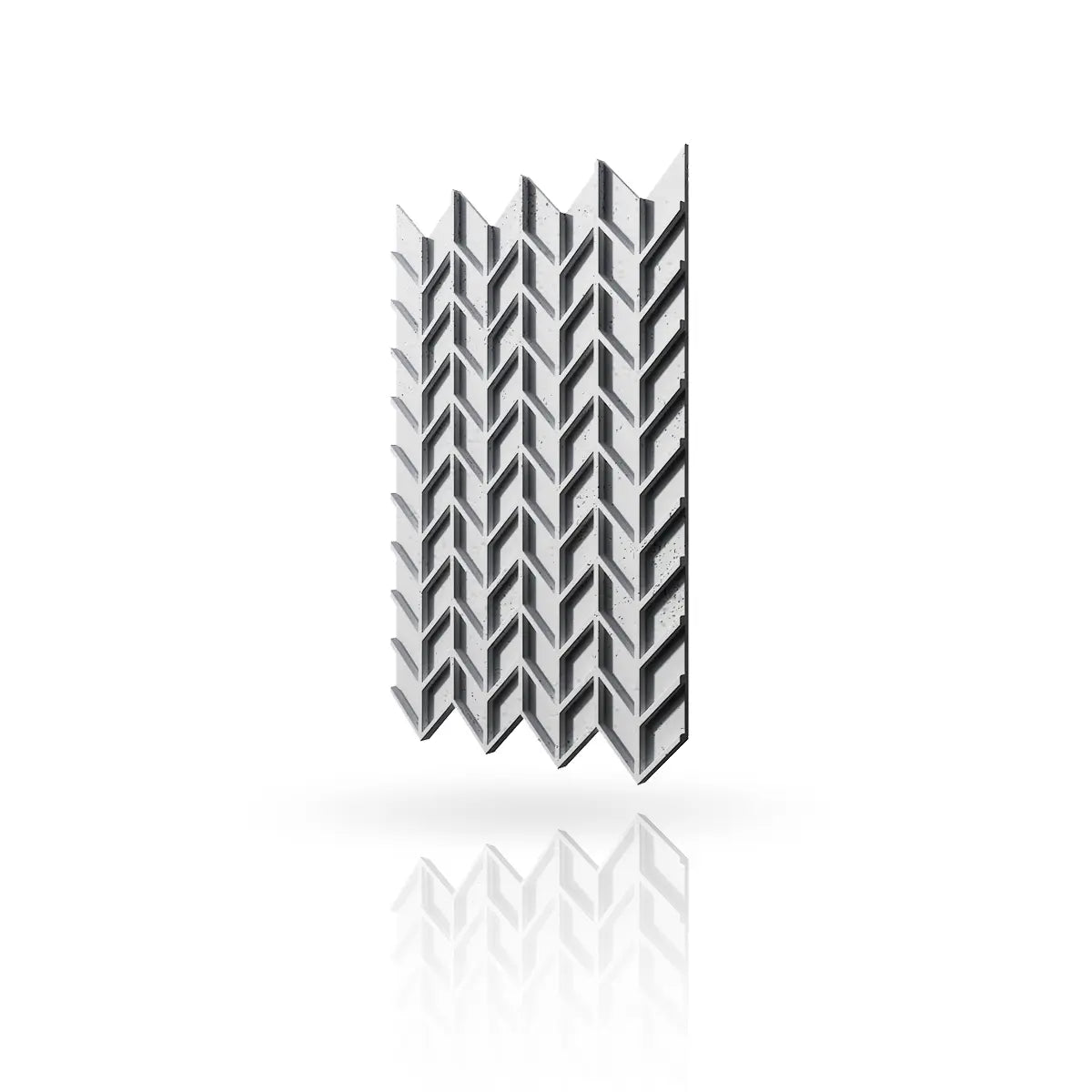 Concrete Cladding HERRINGBONE S REVERS Wall Panels Silver B0 colour on white background DecorMania.eu