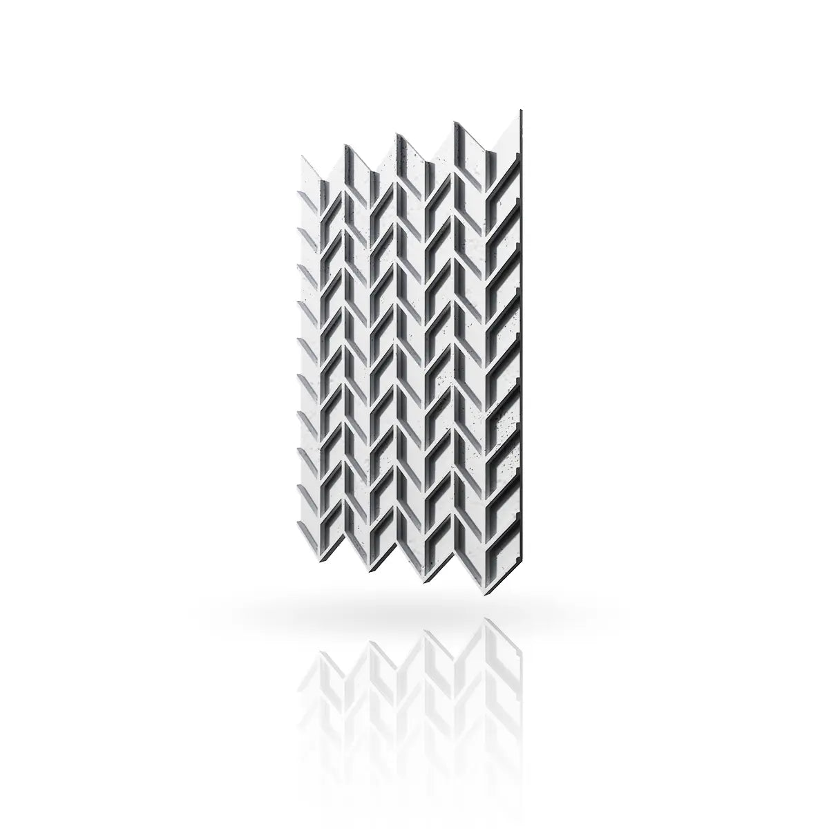 Concrete Cladding HERRINGBONE S REVERS Wall Panels White Bs colour on white background DecorMania.eu