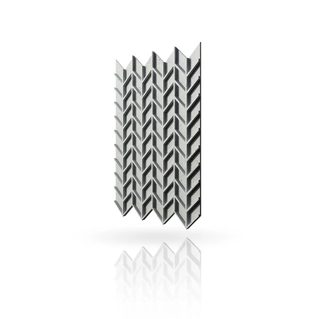 Concrete Cladding HERRINGBONE S REVERS Beige KS Wall Panels colour on white background DecorMania.eu