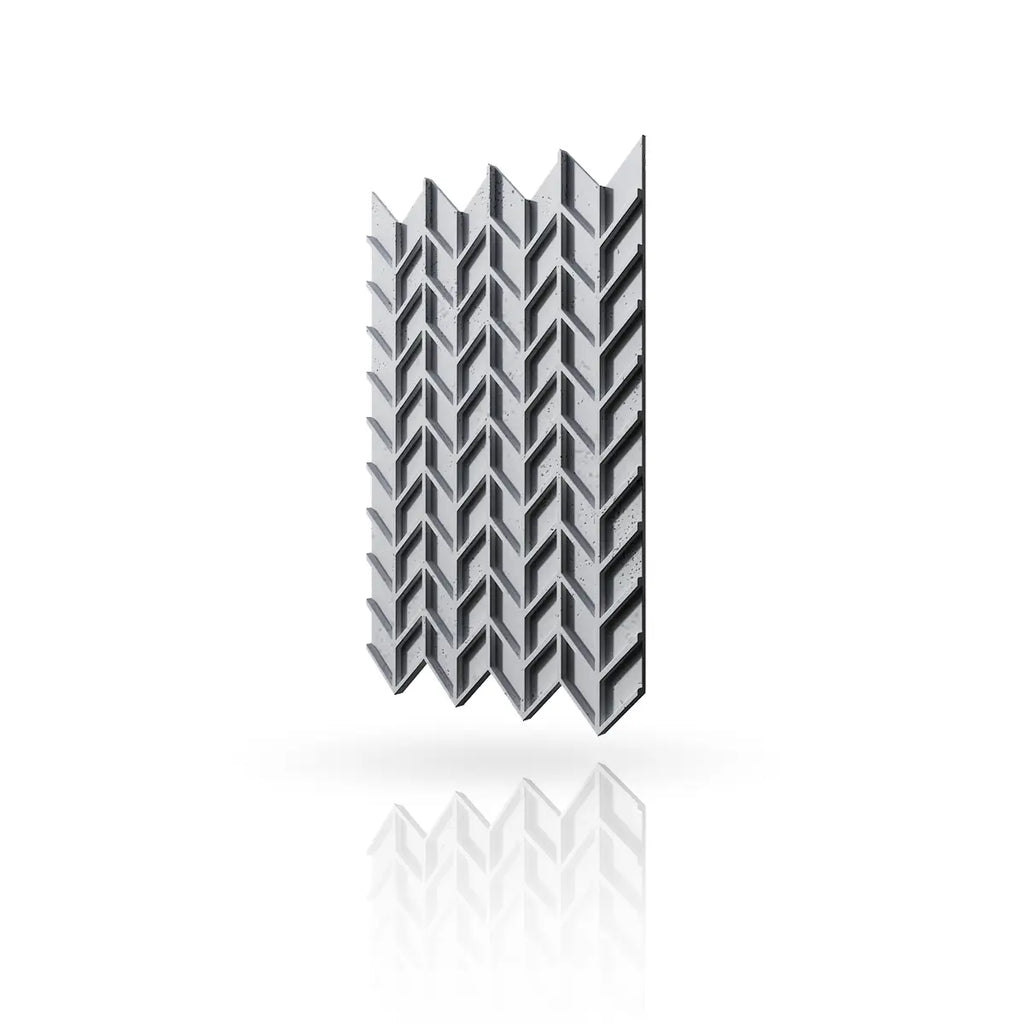 Concrete Cladding HERRINGBONE S REVERS Natural S50 Wall Panels colour on white background DecorMania.eu