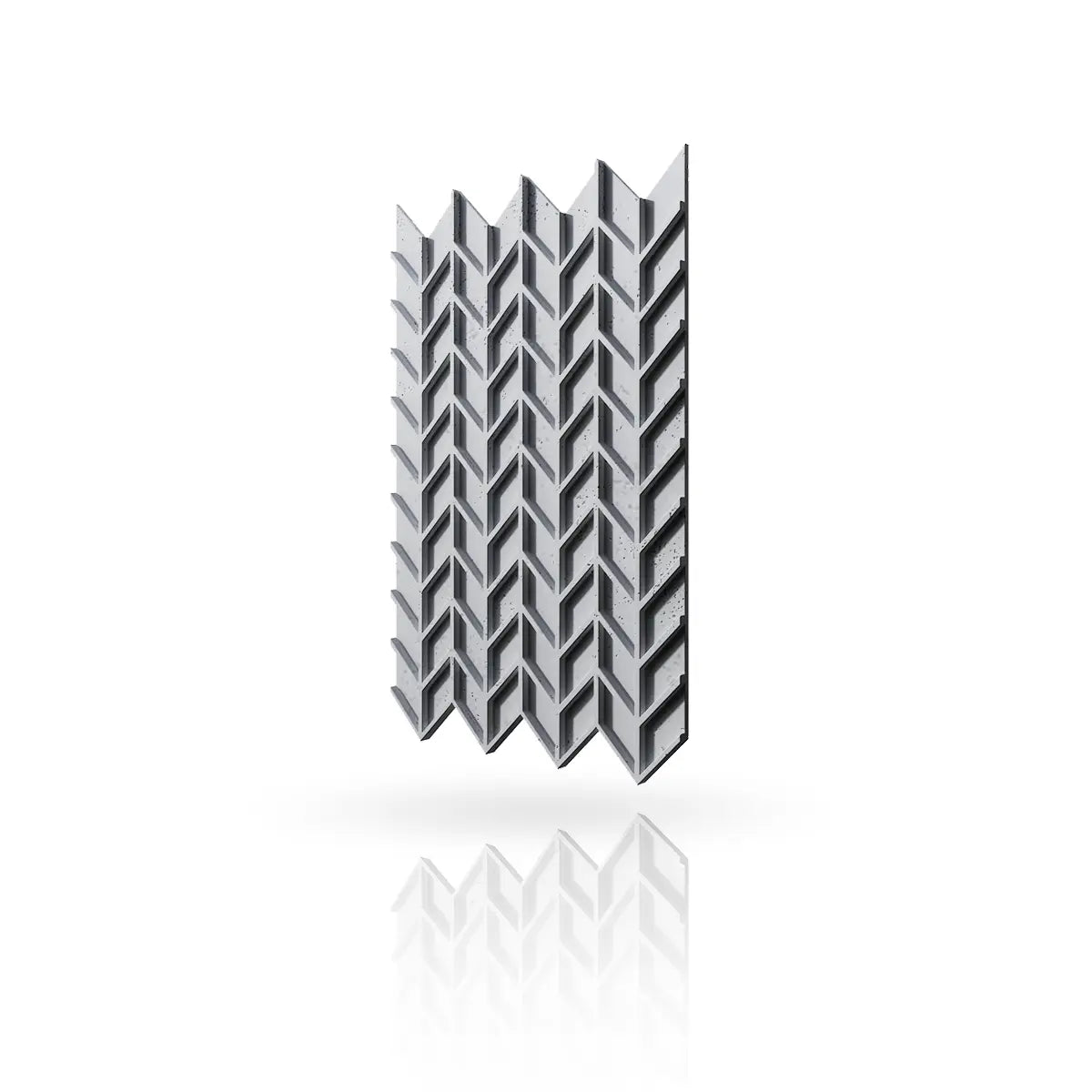Concrete Cladding HERRINGBONE S REVERS Natural S50 Wall Panels colour on white background DecorMania.eu