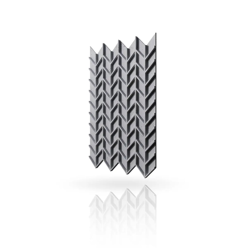 Concrete Cladding HERRINGBONE S REVERS Wall Panels Natural Dark S95 colour on white background DecorMania.eu