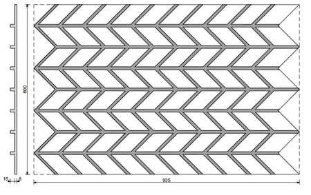 Concrete Cladding HERRINGBONE S REVERS Wall Panels dimensions DecorMania.eu