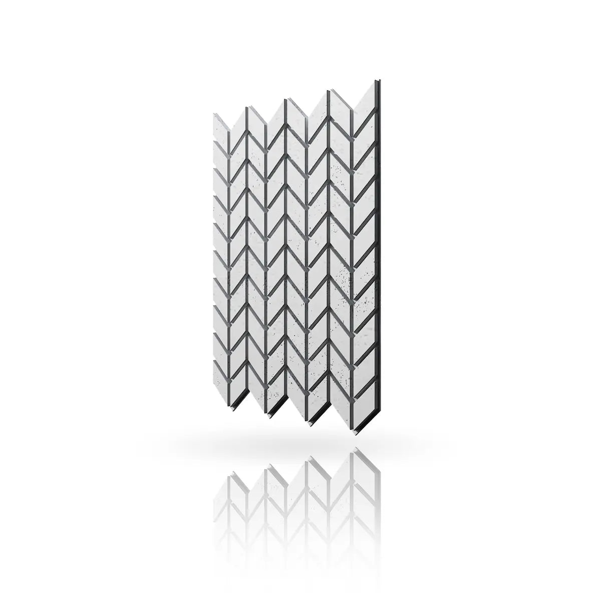 Concrete Cladding HERRINGBONE S Wall Panels Silver B0 colour on white background DecorMania.eu